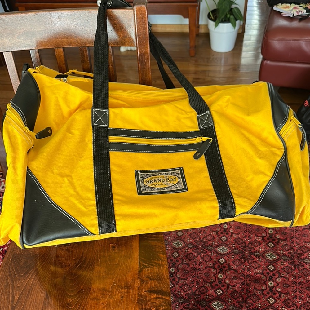 Yellow and Black Sporty Duffel Bag